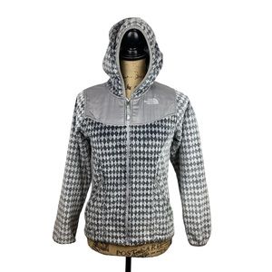 North Face Fuzzy Fleece Hooded Jacket Diamond Gray